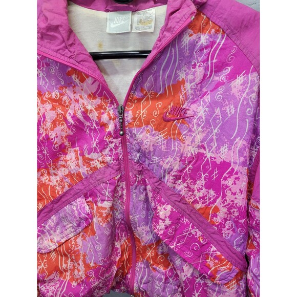 Vtg Nike Pink Spell Out Swoosh Abstract Print Jacket 90s Women’s SZ‎ M 10/12 - Picture 12 of 12